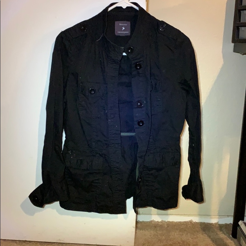 Black army jacket, forever 21